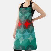 アートデコインスパイアティール（緑がかった色）&レッド抽象芸術 エプロン (インサイチュ)