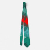 アートデコインスパイアティール(緑がかった色)&レッド抽象芸術 ネクタイ (裏面)