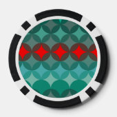 アートデコインスパイアティール（緑がかった色）&レッド抽象芸術 ポーカーチップ (裏面)