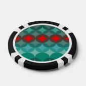 アートデコインスパイアティール（緑がかった色）&レッド抽象芸術 ポーカーチップ (シングル)