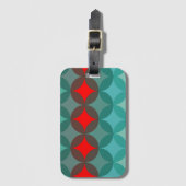 アートデコインスパイアティール（緑がかった色）&レッド抽象芸術 ラゲッジタグ (正面縦)