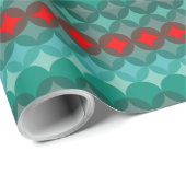 アートデコインスパイアティール（緑がかった色）&レッド抽象芸術 ラッピングペーパー (ロールコーナー)