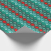 アートデコインスパイアティール（緑がかった色）&レッド抽象芸術 ラッピングペーパー (角)