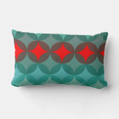アートデコインスパイアティール（緑がかった色）&レッド抽象芸術 ランバークッション (裏面)