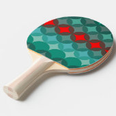 アートデコインスパイアティール（緑がかった色）&レッド抽象芸術 卓球ラケット (正面アングル)