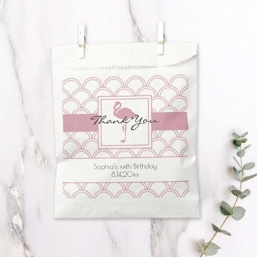 アートデコウェーブパターン ピンクフライング 誕生日 フェイバーバッグ