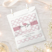 アートデコウェーブパターン ピンクフライング 誕生日 フェイバーバッグ (クリップ留めされた状態)