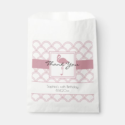 アートデコウェーブパターン ピンクフライング 誕生日 フェイバーバッグ (正面)