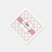 アートデコウェーブパターン ピンクフラインゴ ビーチパーティー スタンダードカクテルナプキン (角)