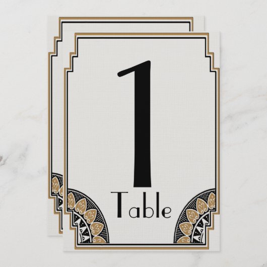 アートデコゴールドポッシュテーブルナンバー 招待状 (正面/裏面)
