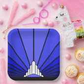 アートデコサンインブルー紙プレート ペーパープレート (パーティー)