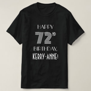 アートデコスタイルにインスパイアされた72歳の誕生日パーティーTシャツ Tシャツ