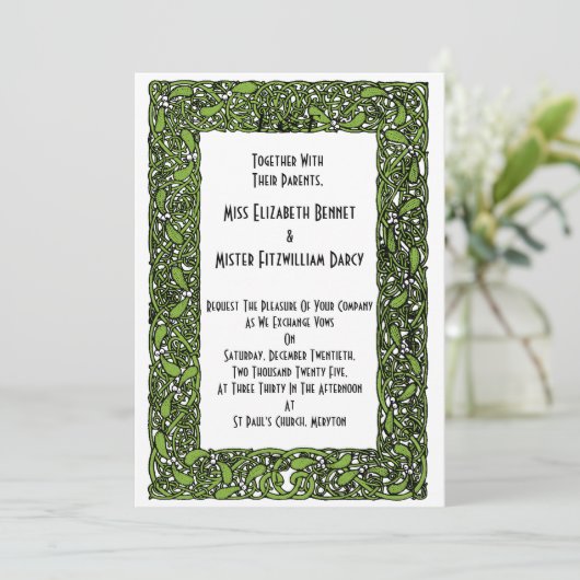 アートデコスタイルのクリスマスミントル　冬 招待状 (スタンド正面)