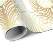 アートデコスタイルのジオメトリシームレスなパターン(黒) ラッピングペーパー (ロールコーナー)