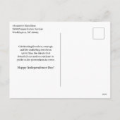 アートデコスタイルの独立記念日パターン シーズンポストカード (裏面)