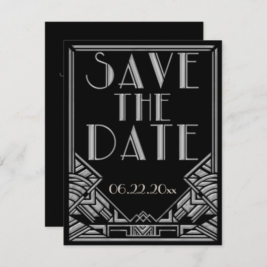 アートデコスタイルの結婚式・Save the Date セーブザデート (正面/裏面)