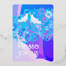 アートデコスタイルの2羽の白い鳩