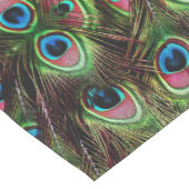 アートデコティール（緑がかった色）グリーンターコイズ孔雀フェザー ミディアムテーブルランナー (コーナー)