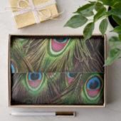 アートデコティール（緑がかった色）グリーンターコイズ孔雀フェザー 薄葉紙 (ギフト)