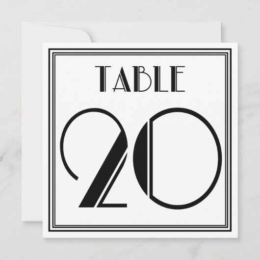 アートデコテーブルナンバー20 招待状 (正面)