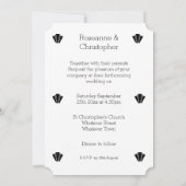 アートデコデザイン 黒と白の結婚式招待状 招待状 (裏面)