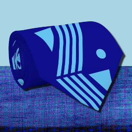 アートデコパターン – dark&sky blue ネクタイ