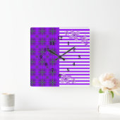 アートデコフラワーズインレトロスタイル スクエア壁時計 (ホーム)