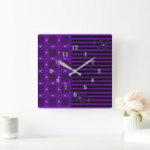 アートデコフラワーズインレトロスタイル スクエア壁時計 (ホーム)