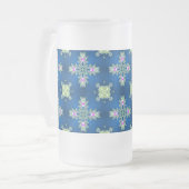 アートデコフラワーズインレトロスタイル フロストグラスビールジョッキ (正面左)