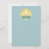 アートデコブライダルシャワーエレガントゴールドターコイズ 招待状 (裏面)