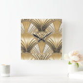 アートデコブラック金ゴールド スクエア壁時計 (ホーム)