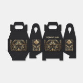 アートデコブラック&金ゴールドパーティーの好意パーソナライズされた フェイバーボックス (折り畳みなし)