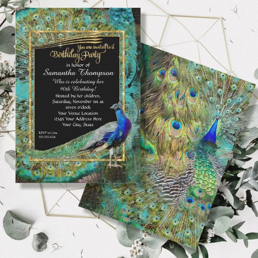 アートデコペコック グラム オールドハリウッド バースデーパーティ 招待状