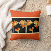 アートデコレティフオレンジフラワーアルフォンスミュシャ枕 クッション (ブランケット)