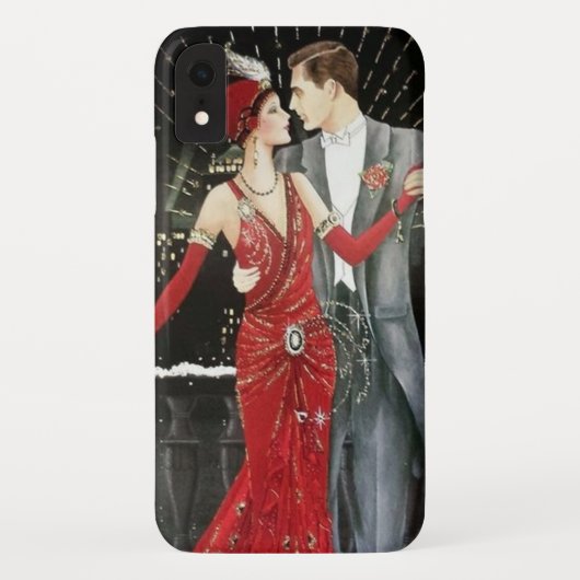 アートデコレトロヴィンテージクリスマスカップルパーティー Case-Mate iPhoneケース (裏面)