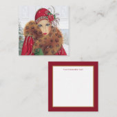 アートデコレトロヴィンテージクリスマスレディー スクエア名刺 (正面/裏面)