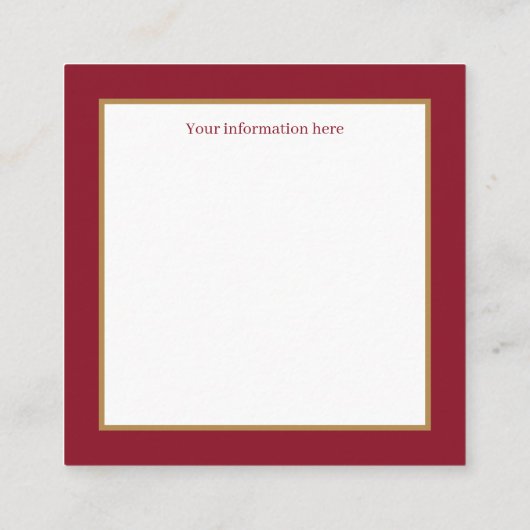 アートデコレトロヴィンテージクリスマスレディー スクエア名刺 (裏面)