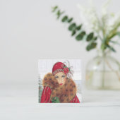 アートデコレトロヴィンテージクリスマスレディー スクエア名刺 (スタンド正面)