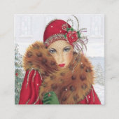 アートデコレトロヴィンテージクリスマスレディー スクエア名刺 (正面)