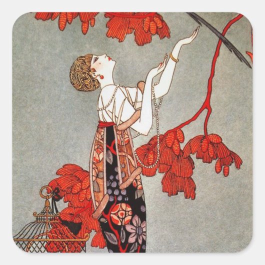 アートデコヴィンテージデコースクエアステッカー スクエアシール (正面)