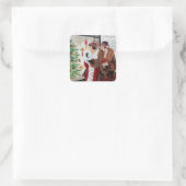 アートデコヴィンテージレディースクリスマスステッカー スクエアシール (バッグ)