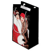 アートデコヴィンテージレディースクリスマスホリデイ スモールペーパーバッグ (裏面アングル)