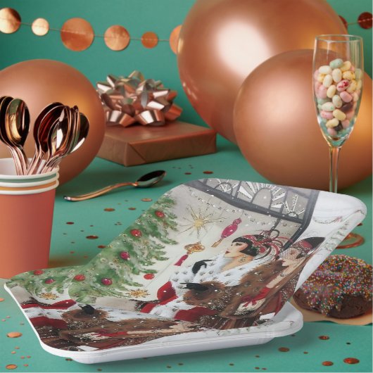 アートデコヴィンテージレディースパーティー紙プレート ペーパープレート (複数)