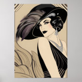 アートデコヴィンテージ20sガールウォールポスター ポスター (正面)