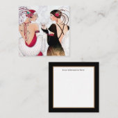 アートデコールの古風なビンテージのクリスマス·レディーズ スクエア名刺 (正面/裏面)