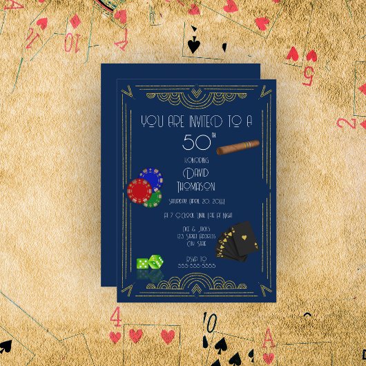 アートデコールトランプのポーカー&シガーパーティー 招待状