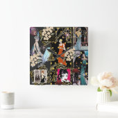 アートデコールファッションシーンを表示 スクエア壁時計 (ホーム)