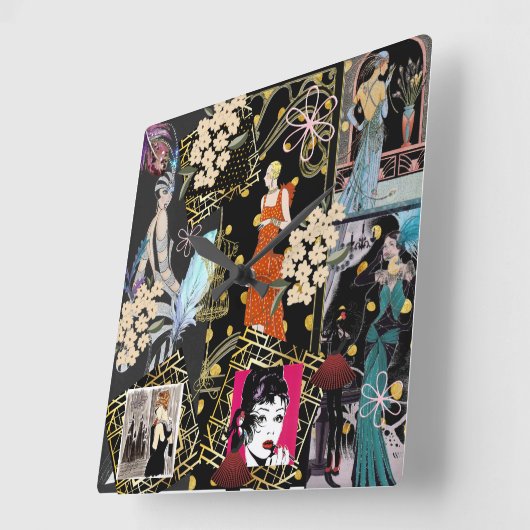 アートデコールファッションシーンを表示 スクエア壁時計 (傾斜)