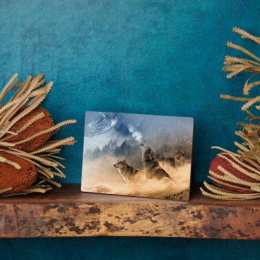 アートデコールプラーク – ウルフプラーク フォトプラーク (側面)