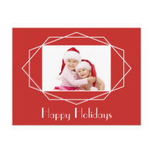 アートデコ幾何学ホリデー写真ポストカード